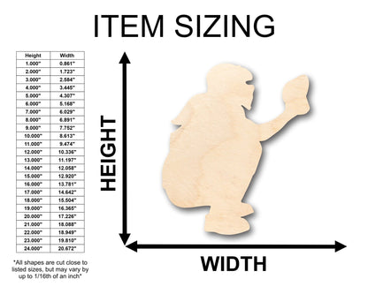 Unfinished Wood Softball Catcher Shape - Craft - up to 46" DIY - NameSigns.com