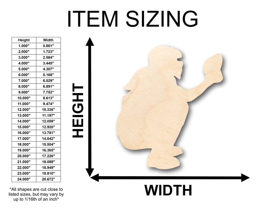 Unfinished Wood Softball Catcher Shape - Craft - up to 46" DIY - NameSigns.com