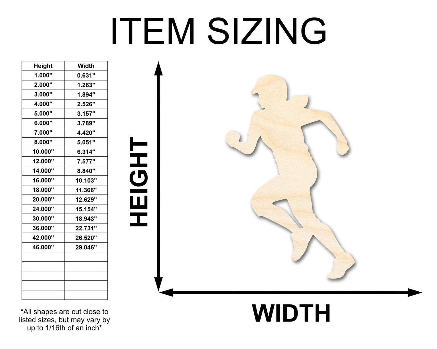 Unfinished Wood Softball Player Silhouette | DIY Sports Craft Cutout | up to 46" DIY - NameSigns.com
