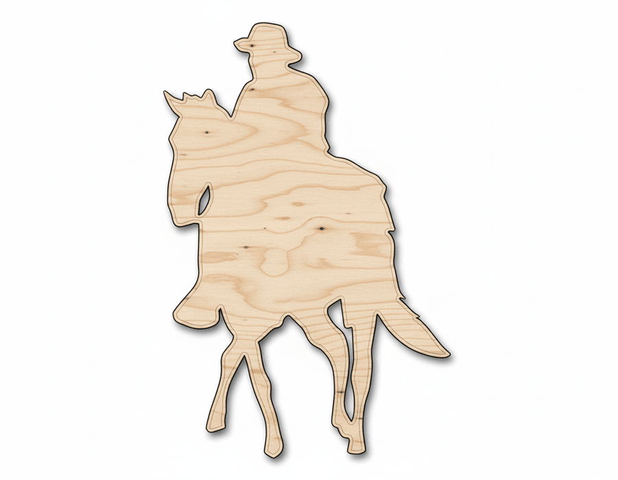 Unfinished Wood Soldier Riding Horse Shape | DIY Craft Cutout | up to 46" DIY - NameSigns.com