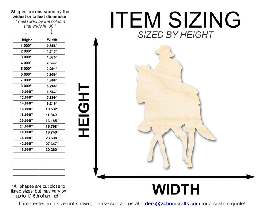Unfinished Wood Soldier Riding Horse Shape | DIY Craft Cutout | up to 46" DIY - NameSigns.com