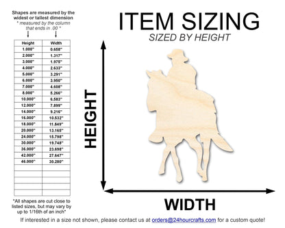 Unfinished Wood Soldier Riding Horse Shape | DIY Craft Cutout | up to 46" DIY - NameSigns.com