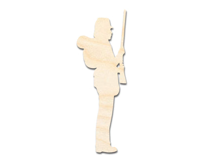 Unfinished Wood Soldier With Rifle Shape | DIY Craft Cutout | up to 46" DIY - NameSigns.com