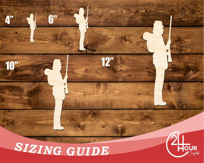 Unfinished Wood Soldier With Rifle Shape | DIY Craft Cutout | up to 46" DIY - NameSigns.com
