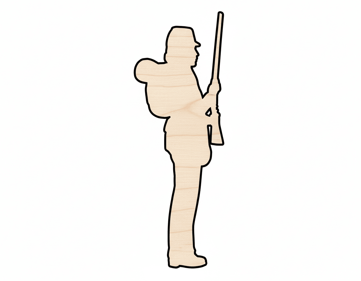 Unfinished Wood Soldier With Rifle Shape | DIY Craft Cutout | up to 46" DIY - NameSigns.com