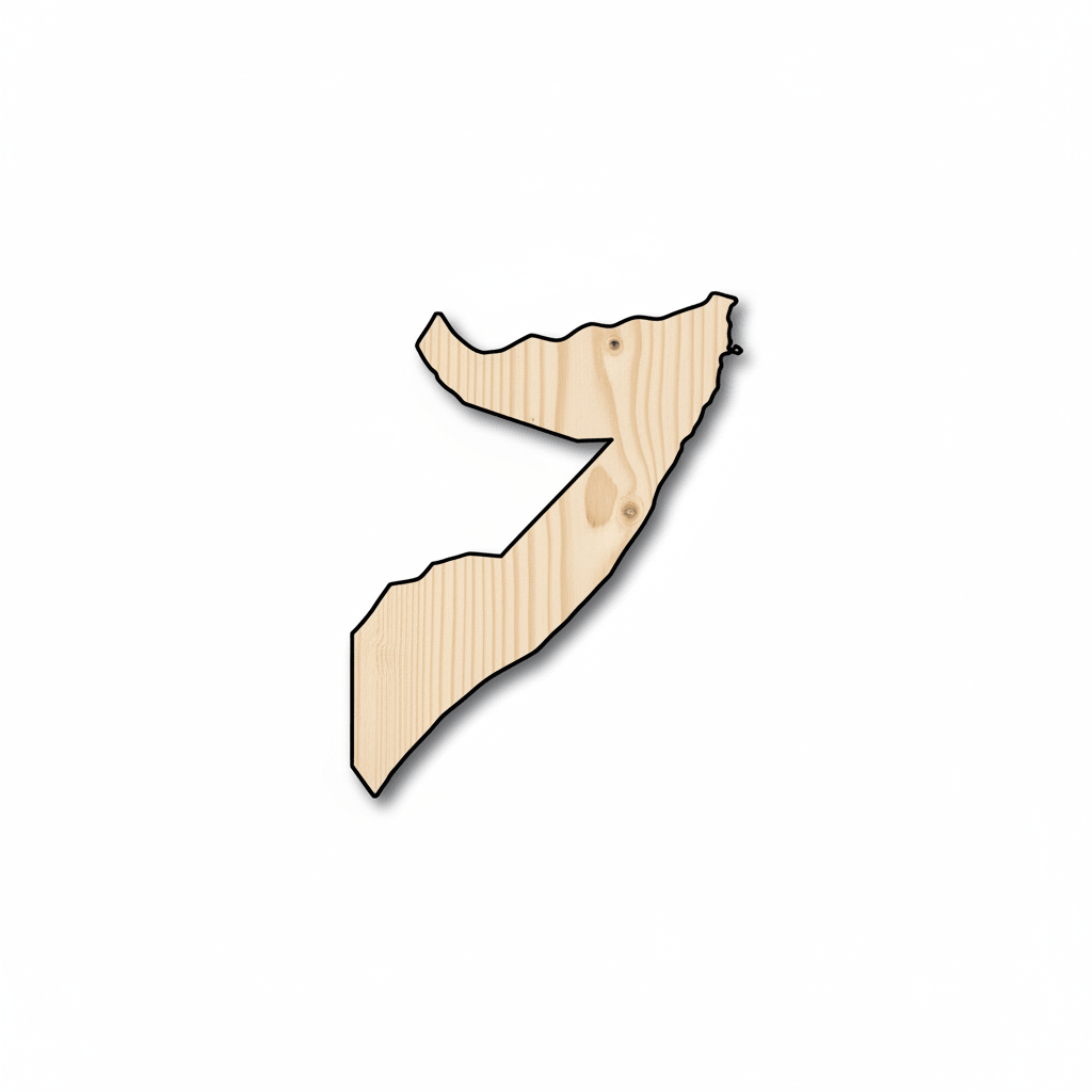 Unfinished Wood Somalia Shape - Africa - Country - Craft - up to 46" DIY - NameSigns.com