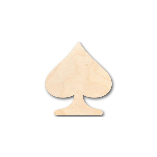 Unfinished Wood Spade Card Shape - Poker - Craft - up to 46" DIY - NameSigns.com