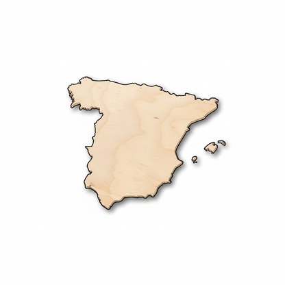 Unfinished Wood Spain Country Shape - Craft - up to 46" DIY - NameSigns.com