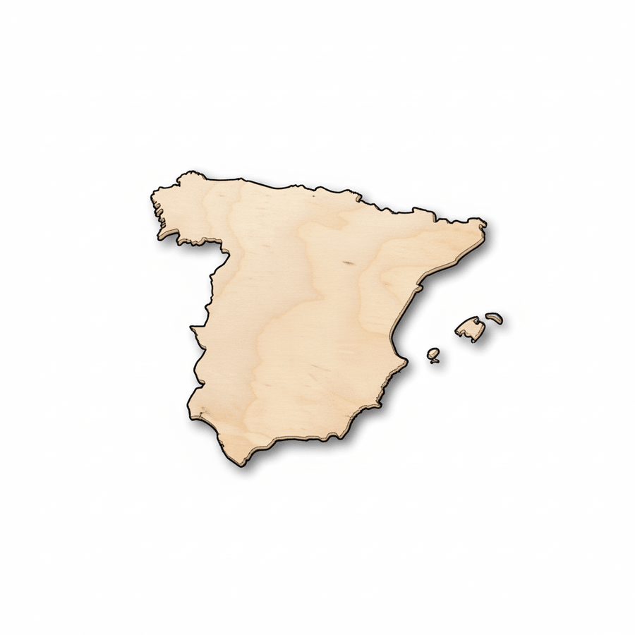 Unfinished Wood Spain Country Shape - Craft - up to 46" DIY - NameSigns.com