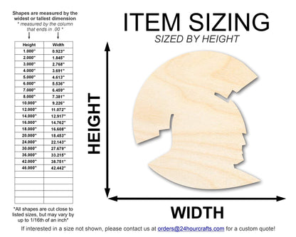 Unfinished Wood Spartan Mascot Shape | DIY Craft Cutout | up to 46" DIY - NameSigns.com