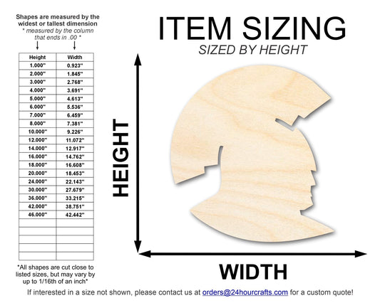 Unfinished Wood Spartan Mascot Shape | DIY Craft Cutout | up to 46" DIY - NameSigns.com