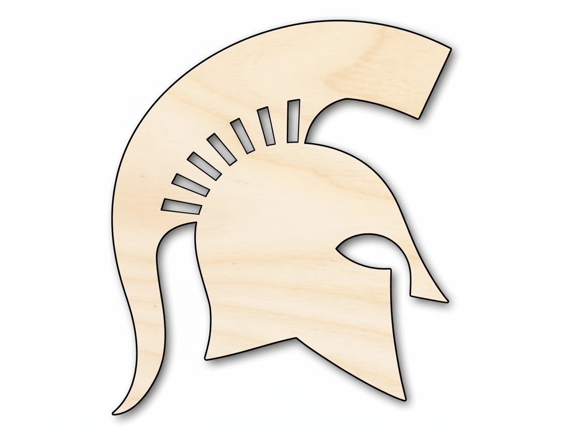 Unfinished Wood Spartan Mascot Shape | DIY Craft Cutout | up to 46" DIY - NameSigns.com