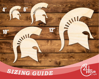 Unfinished Wood Spartan Mascot Shape | DIY Craft Cutout | up to 46" DIY - NameSigns.com