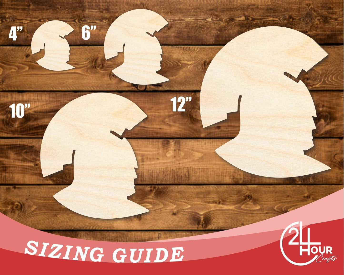 Unfinished Wood Spartan Mascot Shape | DIY Craft Cutout | up to 46" DIY - NameSigns.com