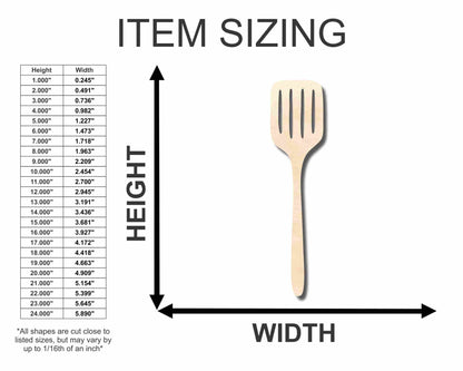 Unfinished Wood Spatula Silhouette - Craft - up to 46" DIY - NameSigns.com