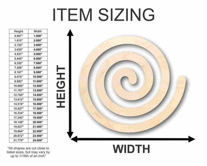 Unfinished Wood Spiral Shape - Craft - up to 46" DIY - NameSigns.com