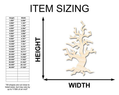 Unfinished Wood Spooky Tree Shape - Craft - up to 46" - NameSigns.com