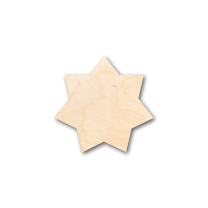 Unfinished Wood Star 7 Point Flower Shape - Craft - up to 46" DIY - NameSigns.com