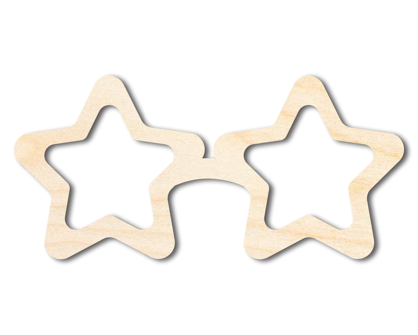Unfinished Wood Star Sunglasses Shape | DIY Craft Cutout | up to 46" DIY - NameSigns.com