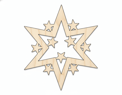 Unfinished Wood Starburst Shape | Craft Cutout | up to 46" DIY - NameSigns.com