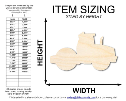 Unfinished Wood Steam Roller Shape | DIY Craft Cutout | up to 46" DIY - NameSigns.com