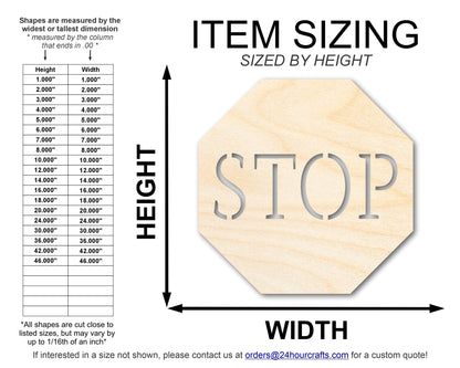 Unfinished Wood Stop Sign Shape | DIY Craft Cutout | up to 46" DIY - NameSigns.com