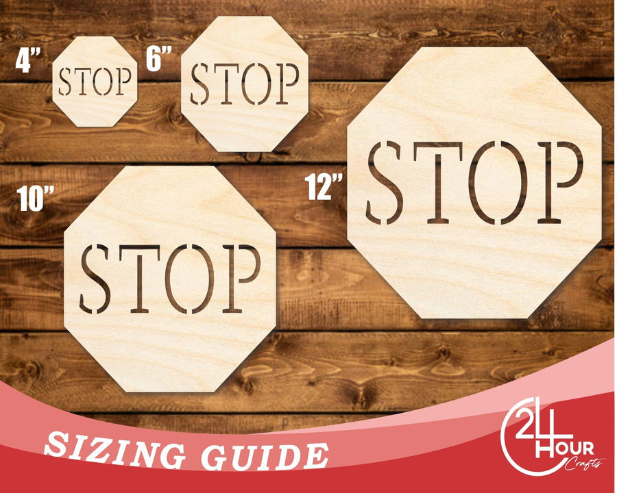 Unfinished Wood Stop Sign Shape | DIY Craft Cutout | up to 46" DIY - NameSigns.com