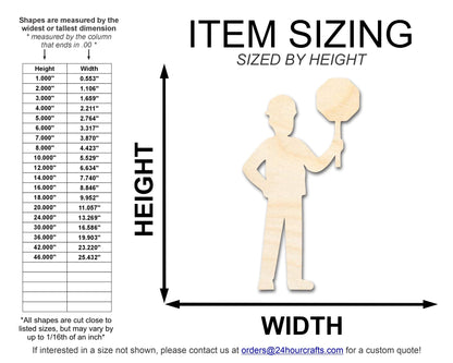 Unfinished Wood Stop Sign Worker Shape | DIY Craft Cutout | up to 46" DIY - NameSigns.com