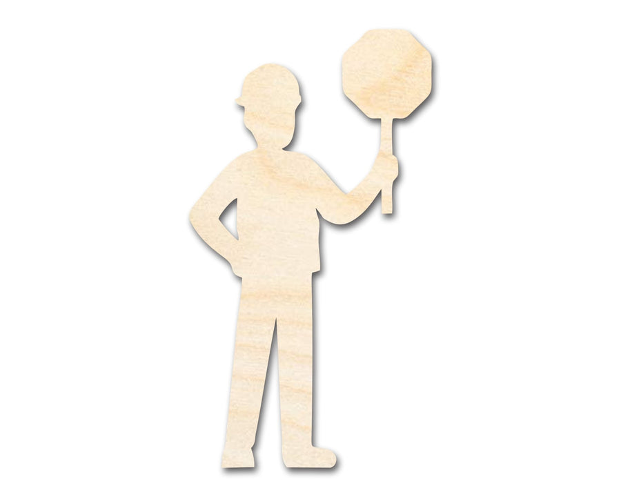 Unfinished Wood Stop Sign Worker Shape | DIY Craft Cutout | up to 46" DIY - NameSigns.com