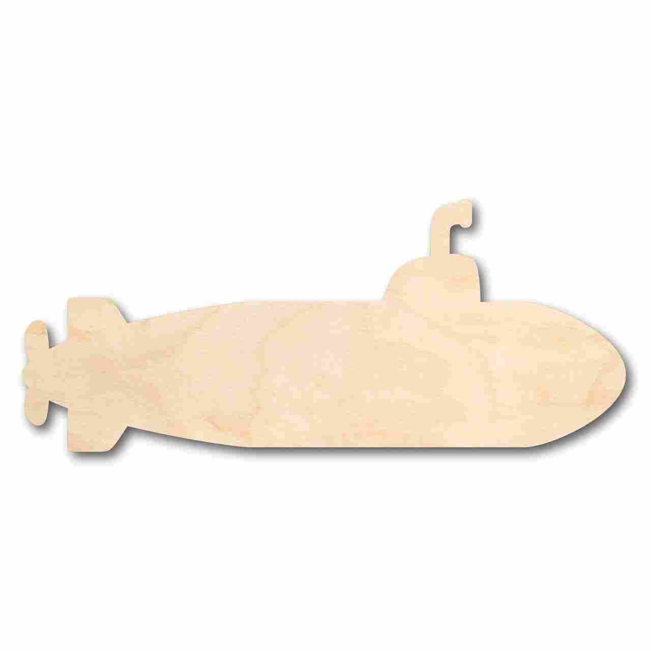 Unfinished Wood Submarine Shape - Ocean - Beach - Nursery - Craft - up to 46" DIY - NameSigns.com