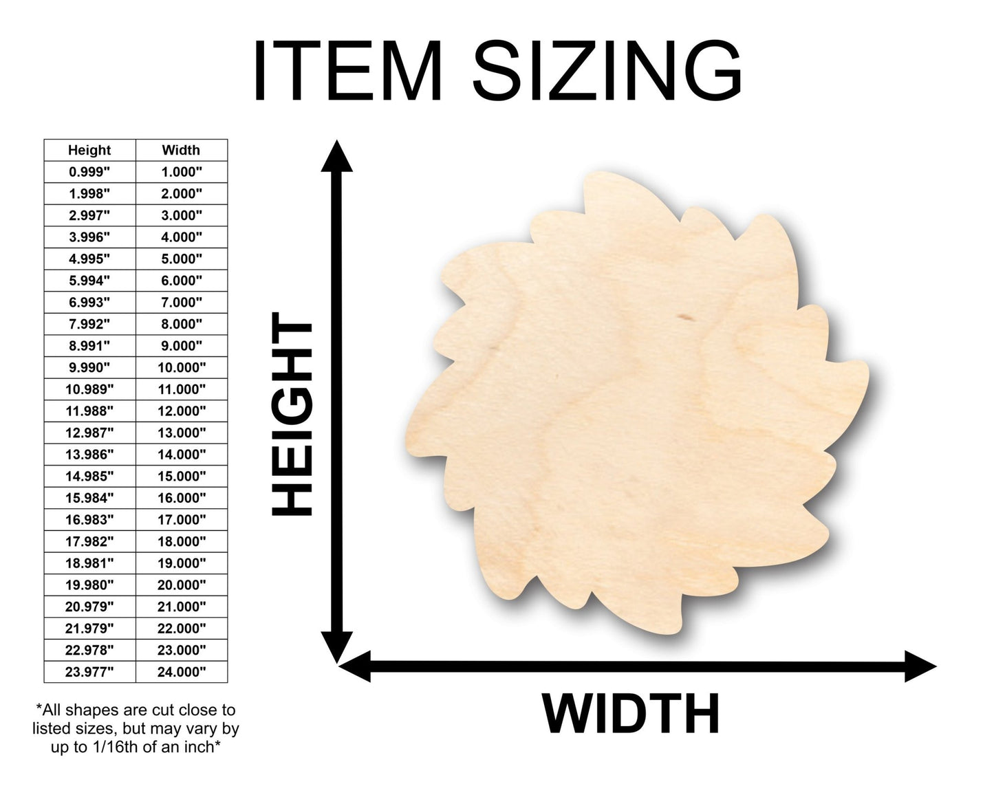 Unfinished Wood Sun Star Shape - Craft - up to 46" DIY - NameSigns.com