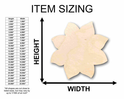 Unfinished Wood Sunflower Petals Silhouette - Craft - up to 46" DIY - NameSigns.com