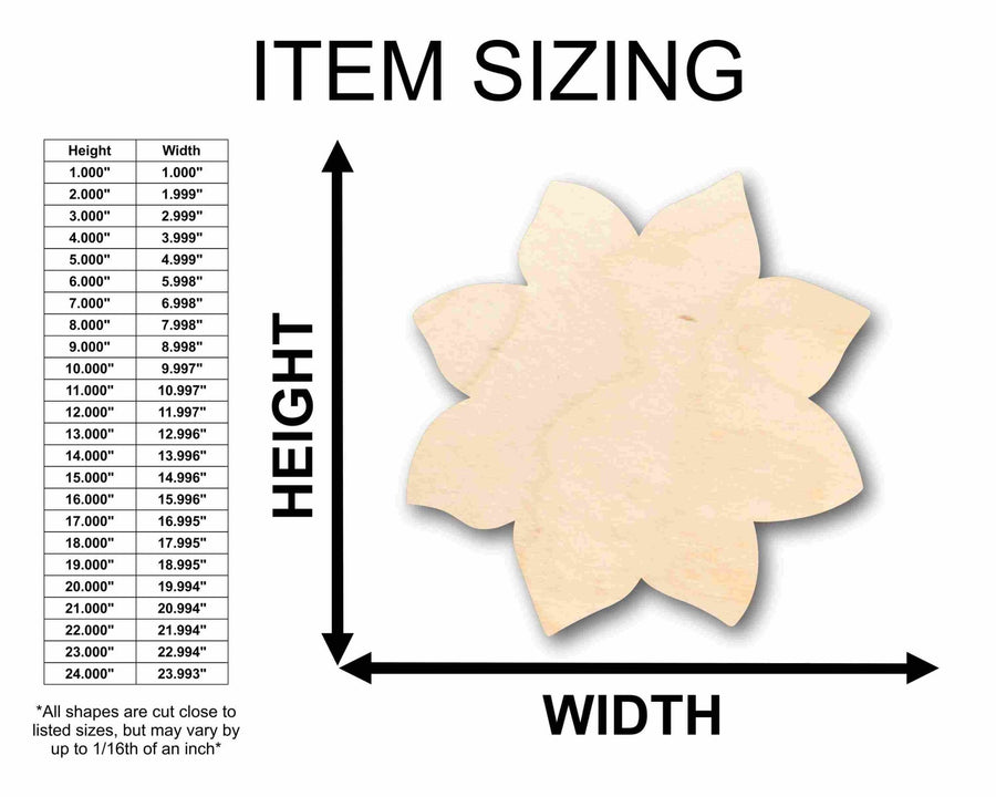 Unfinished Wood Sunflower Petals Silhouette - Craft - up to 46" DIY - NameSigns.com