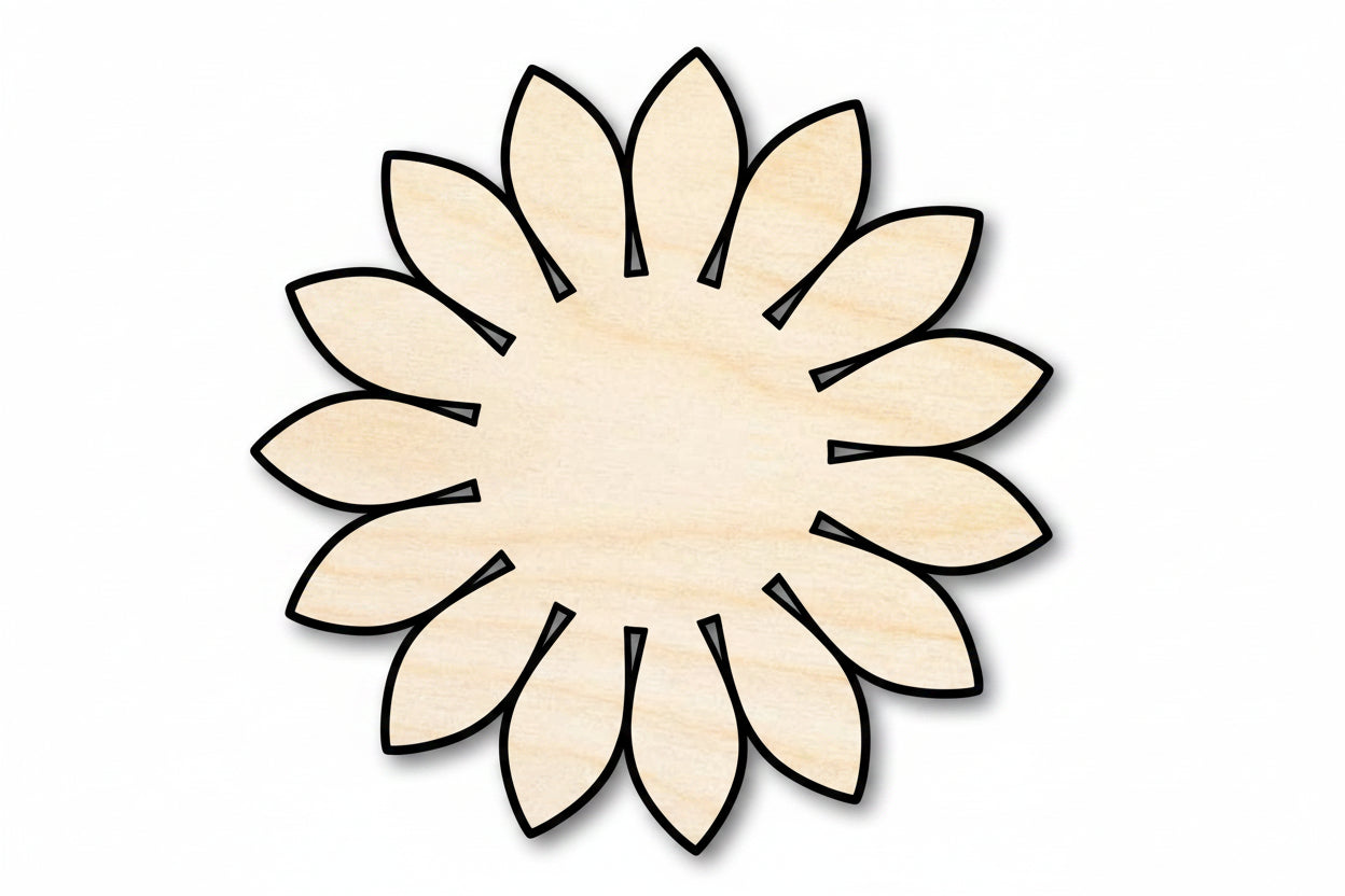 Unfinished Wood Sunflower Shape - Craft - up to 46" - NameSigns.com