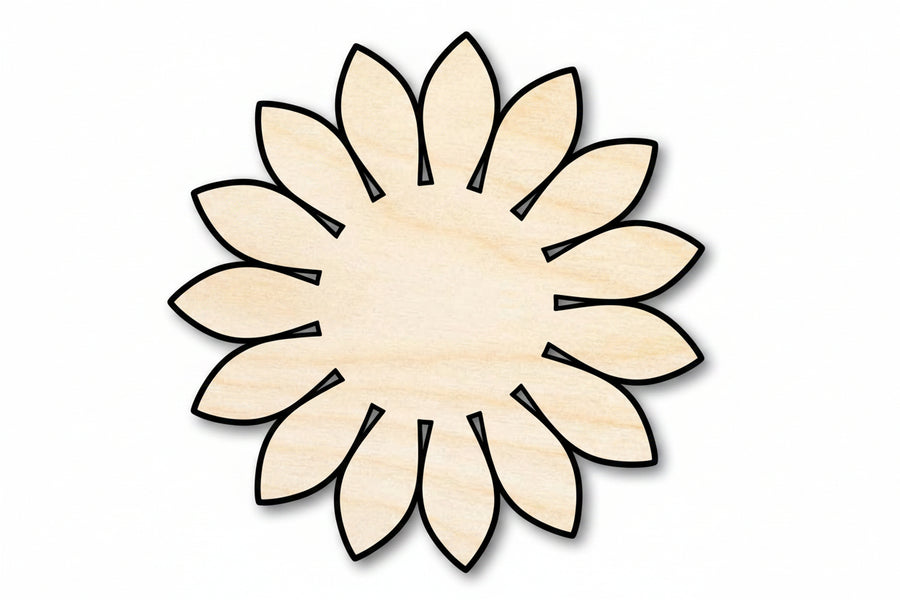 Unfinished Wood Sunflower Shape - Craft - up to 46" - NameSigns.com