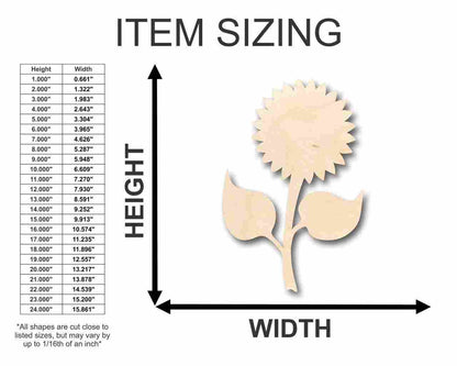 Unfinished Wood Sunflower Shape - Garden - Flower - Craft - up to 46" DIY - NameSigns.com