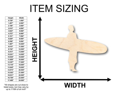 Unfinished Wood Surfer Shape - Craft - up to 46" DIY - NameSigns.com