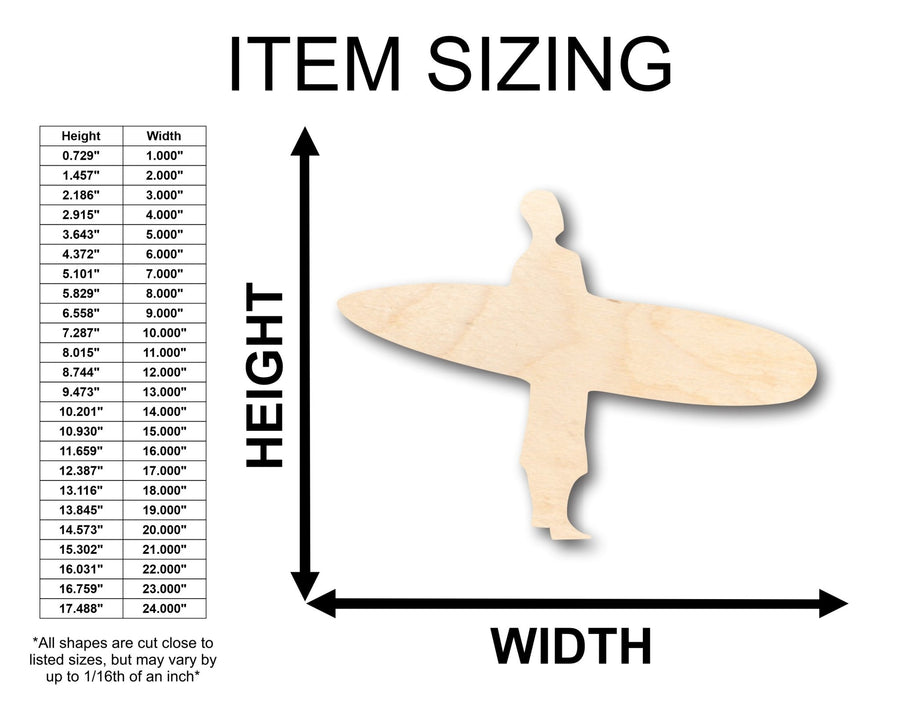 Unfinished Wood Surfer Shape - Craft - up to 46" DIY - NameSigns.com