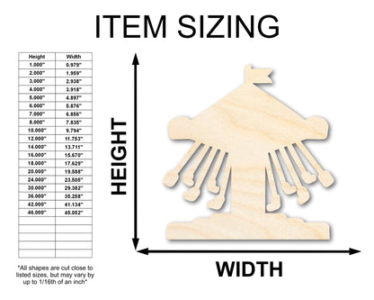 Unfinished Wood Swings Ride Shape | Amusement Park | Craft Cutout | up to 46" DIY - NameSigns.com
