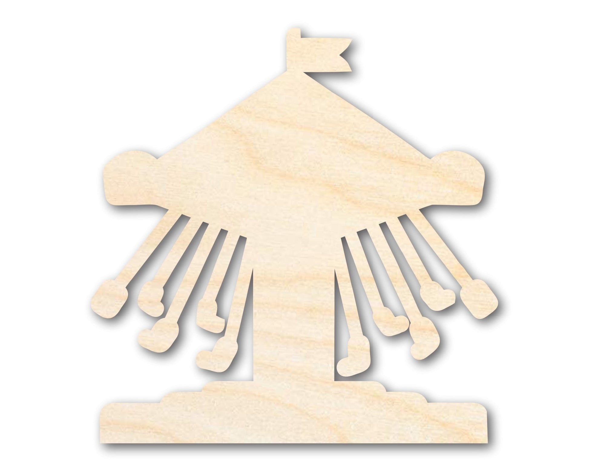 Unfinished Wood Swings Ride Shape | Amusement Park | Craft Cutout | up to 46" DIY - NameSigns.com