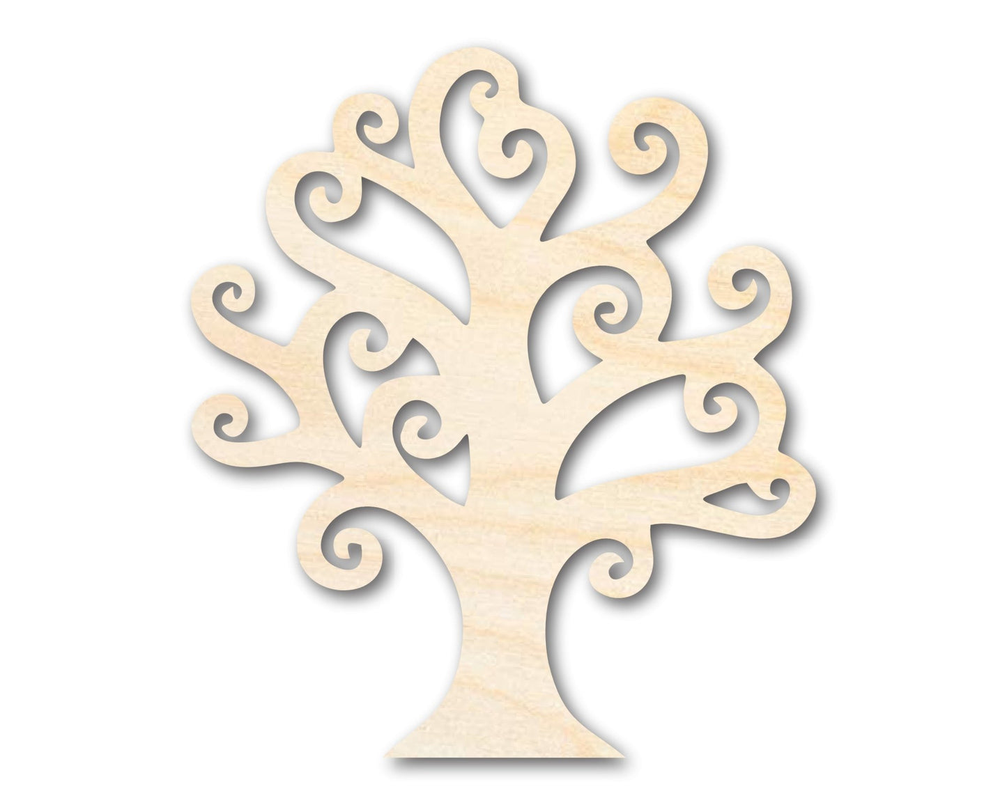 Unfinished Wood Swirly Tree Shape - Craft - up to 46" - NameSigns.com
