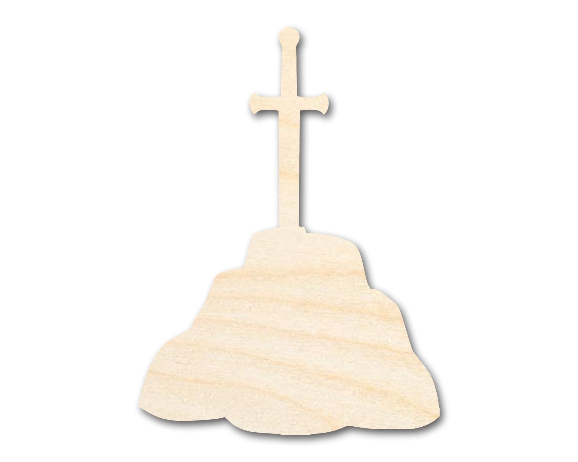 Unfinished Wood Sword in Stone Shape - Craft - up to 46" - NameSigns.com