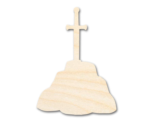 Unfinished Wood Sword in Stone Shape - Craft - up to 46" - NameSigns.com