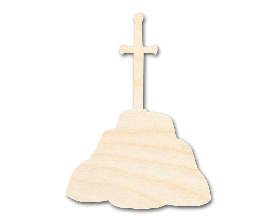 Unfinished Wood Sword in Stone Shape - Craft - up to 46" - NameSigns.com