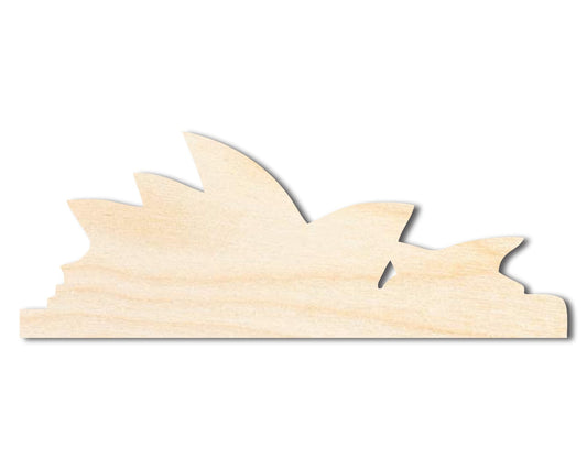 Unfinished Wood Sydney Opera House Shape | DIY Craft Cutout | up to 46" DIY - NameSigns.com