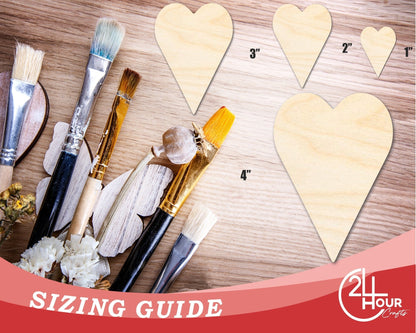 Unfinished Wood Tall Heart Shape | Valentine's Day | DIY Craft Cutout | Up to 46" - NameSigns.com