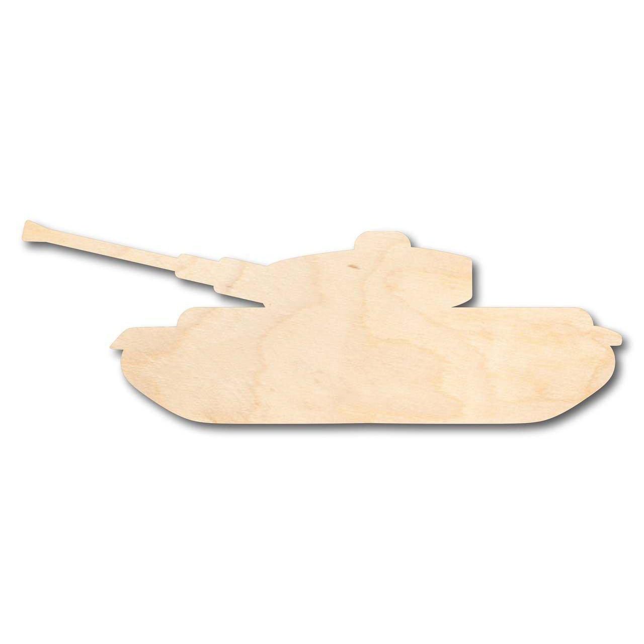 Unfinished Wood Tank Shape - Army - Marines - Military - Craft - up to 46" DIY - NameSigns.com