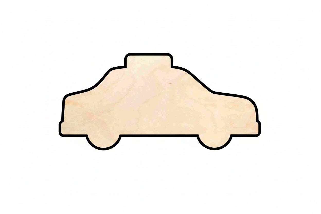 Unfinished Wood Taxi Cab Shape - Craft - up to 46" DIY - NameSigns.com