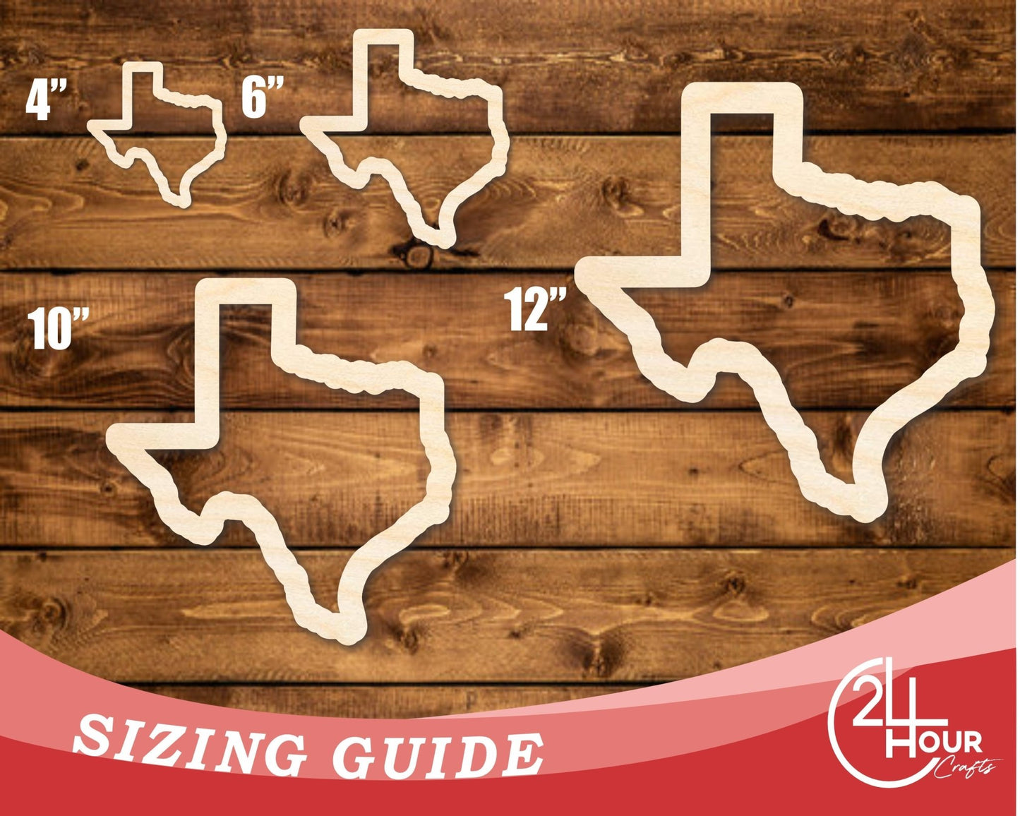 Unfinished Wood Texas Outline Shape | DIY Craft Cutout | up to 46" DIY - NameSigns.com