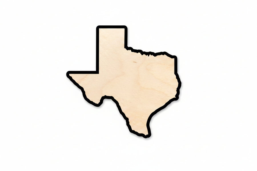 Unfinished Wood Texas Shape - State - Craft - up to 46" DIY - NameSigns.com